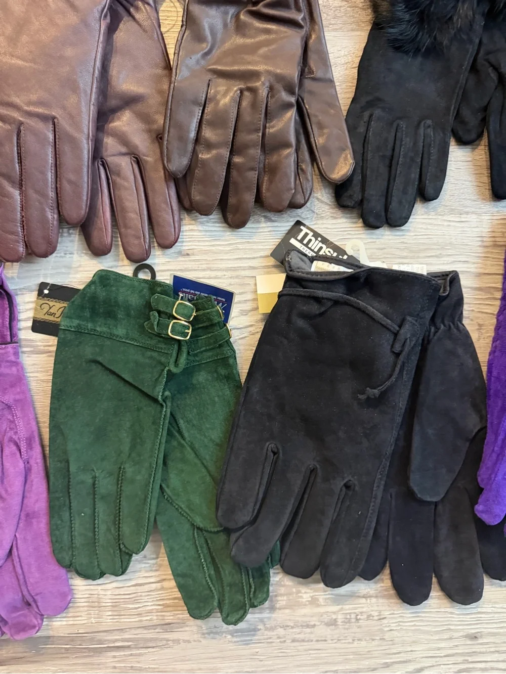 15 Pairs Vintage Women’s Gloves Lot NEW NOS Leather Suede Isotoner Fur Trim